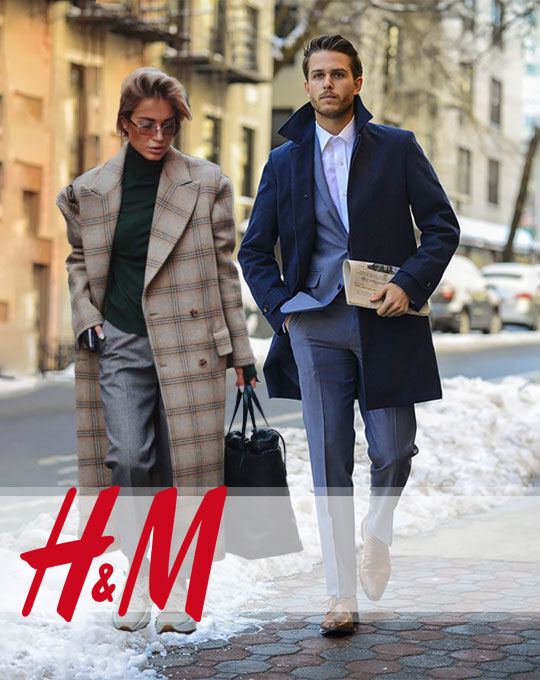 сток Микс мужской и женской верхней одежды H&M